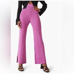 Rib Knit Split Hem Pull-On Pants